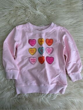 Kids Pink Conversation Heart Sweatshirt